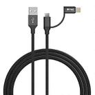 IVON CA51 2.4A USB to 8 Pin + Micro USB 2 in 1 Charging Sync Data Cable, Length: 1m(Black) - 1