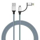 IVON CA51 2.4A USB to 8 Pin + Micro USB 2 in 1 Charging Sync Data Cable, Length: 1m(Silver) - 1