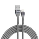 IVON CA92 2.4A Max USB to 8 Pin Rubber Fast Charging Data Cable, Length: 1.5m (Grey) - 1