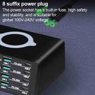 X9D 110W Multi-ports Smart Charger Station + Wireless Charger AC100-240V, EU Plug (Black) - 7