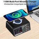 X9D 110W Multi-ports Smart Charger Station + Wireless Charger AC100-240V, UK Plug (Black) - 3