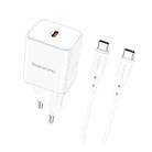Borofone BN6 PD 20W Single Port Travel Charger with Type-C / USB-C to Type-C / USB-C Cable, EU Plug(White) - 1