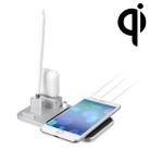 10W 4 in 1 Qi Standard Multi-function Wireless Charger with Stand, Suitable for Mobile Phones & Apple Pen & Apple Earphone(Silver) - 1