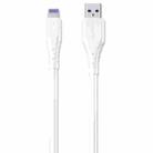 WK WDC-152 6A 8 Pin Fast Charging Data Cable, Length: 2m (White) - 1