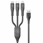 WK WDC-153 8 Pin + Type-C / USB-C + Micro USB 3 In 1 Fast Charging Data Cable, Length: 1.2m (Black) - 1