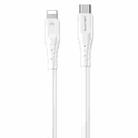 WK WDC-154 Type-C / USB-C to 8 Pin PD 20W Fast Charging Data Cable, Length: 1m(White) - 1