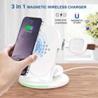 W-02C Magnetic Vertical 3 In 1 Wireless Charger,EU Plug (White) - 2