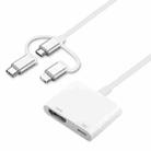 A18 Pro 3 in 1 8 Pin + Type-C + Micro USB to HDMI + 8 Pin Digital AV Adapter (White) - 1