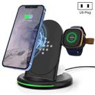 W-02C Magnetic Vertical 3 In 1 Wireless Charger,US Plug (Black) - 1