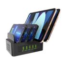 YFY-A53 100W 5 x USB Ports QC3.0 Smart Charging Station with Phone & Tablet Stand - 1