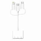 3 in 1 8-Pin And Micro USB And Type-C to TF & SD Card Reader USB OTG Extender Adapter (White) - 1
