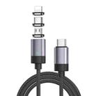 3 in 1 Fast Charging Magnetic Data Cable, Style: 1m Cable + 3 Magnetic Head - 1