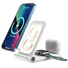 N68-2 3-in-1 Multifunctional Smartphone Earphone Wireless Charging Stand with Apple Watch Charger (White) - 1