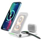 N68-3 3-in-1 Multifunctional Smartphone Earphone Wireless Charging Stand with Samsung Watch Charger (White) - 1