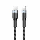 REMAX RC-009i 1m 2.22A USB-C / Type-C to 8 Pin 20W PD Fast Charging Data Cable(Black) - 1