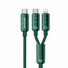 WK WDC-194 Pioneer Series 2 in 1 65W USB-C/Type-C to USB-C/Type-C+8 Pin Fast Charging Data Cable, Length: 1m(Green) - 1