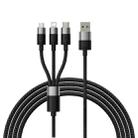 Baseus StarSpeed 3.5A USB to 8 Pin + Type-C + Micro USB 3 in 1 Fast Charging Data Cable, Length:1.2m (Black) - 1