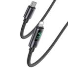 Yesido CA157 PD27W USB-C / Type-C to 8 Pin Digital Display Charging Data Cable, Cable Length: 1.2m (Black) - 1