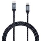 MOMAX 1.2m 3A Type-C / USB-C to 8 Pin PD Braided Fast Charging Cable for iPhone, iPad(Dark Gray) - 1
