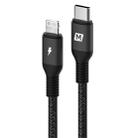 MOMAX 0.3m Type-C / USB-C to 8 Pin PD Fast Charging Braided Cable for iPhone, iPad(Black) - 1