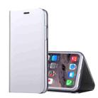 For iPhone X / XS Electroplating Mirror Horizontal Flip Leather Case with Holder (Silver) - 1