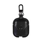 PU Leather Wireless Bluetooth Earphone Protective Case for Apple AirPods 1 / 2, with Metal Buckle(Black) - 1