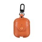 PU Leather Wireless Bluetooth Earphone Protective Case for Apple AirPods 1 / 2, with Metal Buckle(Light Brown) - 1