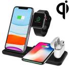 Q20 4 In 1 Wireless Charger Charging Holder Stand Station with Adapter For iPhone / Apple Watch / AirPods, Support Dual Phones Charging (Black) - 1