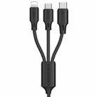 WK WDC-103 3A 3 In 1 8 Pin + Micro USB + Type-C / USB-C Fullspeed Pro Charging Data Cable, Length: 1.15m (Black) - 1