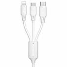 WK WDC-103 3A 3 In 1 8 Pin + Micro USB + Type-C / USB-C Fullspeed Pro Charging Data Cable, Length: 1.15m (White) - 1