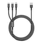 Orange Plug 3A 3 in 1 USB to Type-C / 8 Pin / Micro USB Fast Charging Cable, Cable Length: 1.2m(Black) - 1