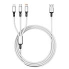 Orange Plug 3A 3 in 1 USB to Type-C / 8 Pin / Micro USB Fast Charging Cable, Cable Length: 1.2m(Silver) - 1