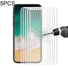For iPhone X 5pcs ENKAY Hat-Prince 0.2mm 9H Surface Hardness 3D Explosion-proof Full Screen Carbon Fiber Soft Edges Tempered Glass Screen Film (White) - 1