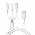 Yesido CA41 3.5A USB to 8 Pin + Micro USB + USB-C / Type-C Charging Cable, Length: 1m(White) - 1