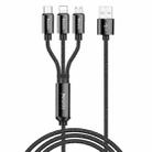 Yesido CA60 3A USB to 8 Pin + Micro USB + USB-C / Type-C Charging Cable, Length: 1.2m - 1