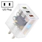 2A Three USB Transparent Charger, specification: US Plug - 1