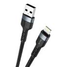 IVON CA88 12W 2.4A USB to 8 Pin Nylon Braid Fast Charge Data Cable, Cable Length: 1m (Black) - 1