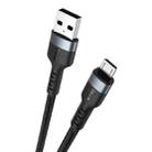 IVON CA88 12W 2.4A USB to Micro USB Nylon Braid Fast Charge Data Cable, Cable Length: 1m (Black) - 1
