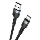IVON CA88 12W 2.4A USB to USB-C / Type-C Nylon Braid Fast Charge Data Cable, Cable Length: 1m(Black) - 1