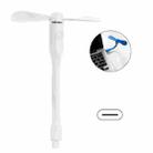 USB-C / Type-C Bendable Mini Strong Wind Long Handle Small Fan(White) - 1