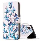 For iPhone X / XS Small Blue Butterflies Pattern Horizontal Flip Leather Case with Holder & Card Slots & Wallet - 1
