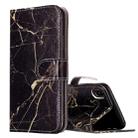 For iPhone X / XS Black Gold Marble Pattern Horizontal Flip Leather Case with Holder & Card Slots & Wallet - 1