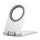 C29 Foldable Metal Bracket for MagSafe Magnetic Wireless Charger (White) - 1