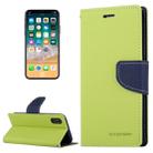 For iPhone X / XS GOOSPERY FANCY DIARY Cross Texture Horizontal Flip Leather Case with Card Slots & Wallet & Holder(Green) - 1