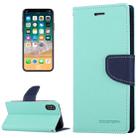 For iPhone X / XS GOOSPERY FANCY DIARY Cross Texture Horizontal Flip Leather Case with Card Slots & Wallet & Holder(Blue) - 1