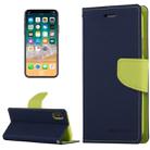 For iPhone X / XS GOOSPERY FANCY DIARY Cross Texture Horizontal Flip Leather Case with Card Slots & Wallet & Holder(navy) - 1