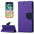 For iPhone X / XS GOOSPERY FANCY DIARY Cross Texture Horizontal Flip Leather Case with Card Slots & Wallet & Holder(Purple) - 1