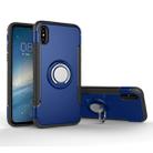 For iPhone X / XS Magnetic 360 Degree Rotation Ring Armor Protective Case(Blue) - 1