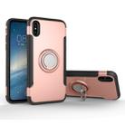 For iPhone X / XS Magnetic 360 Degree Rotation Ring Armor Protective Case(Rose Gold) - 1