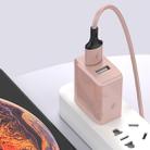 2A Mini Universal Liquid Color Dual USB Ports Charger, US Plug(Pink) - 1